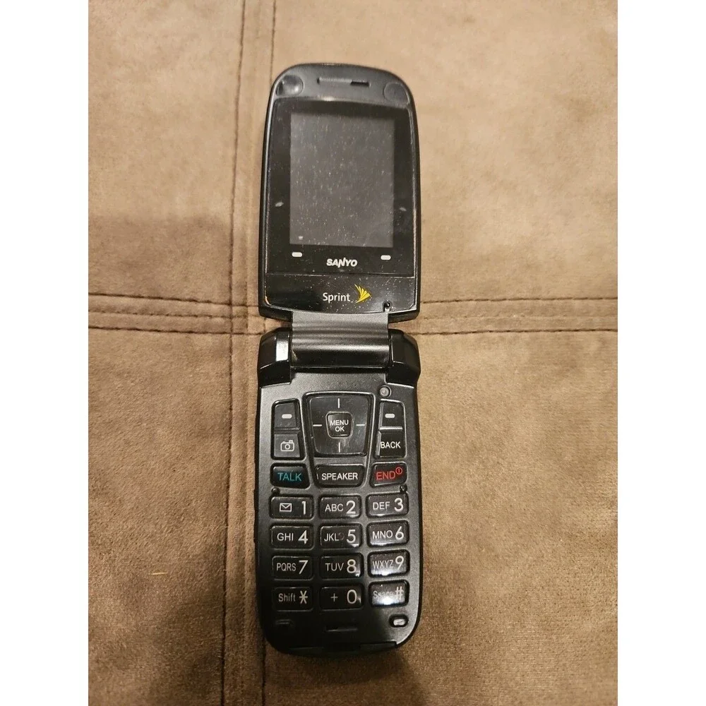 Sanyo SCP-3200 Sprint Vision Cell Phone Vintage Flip Phone Black Rare
